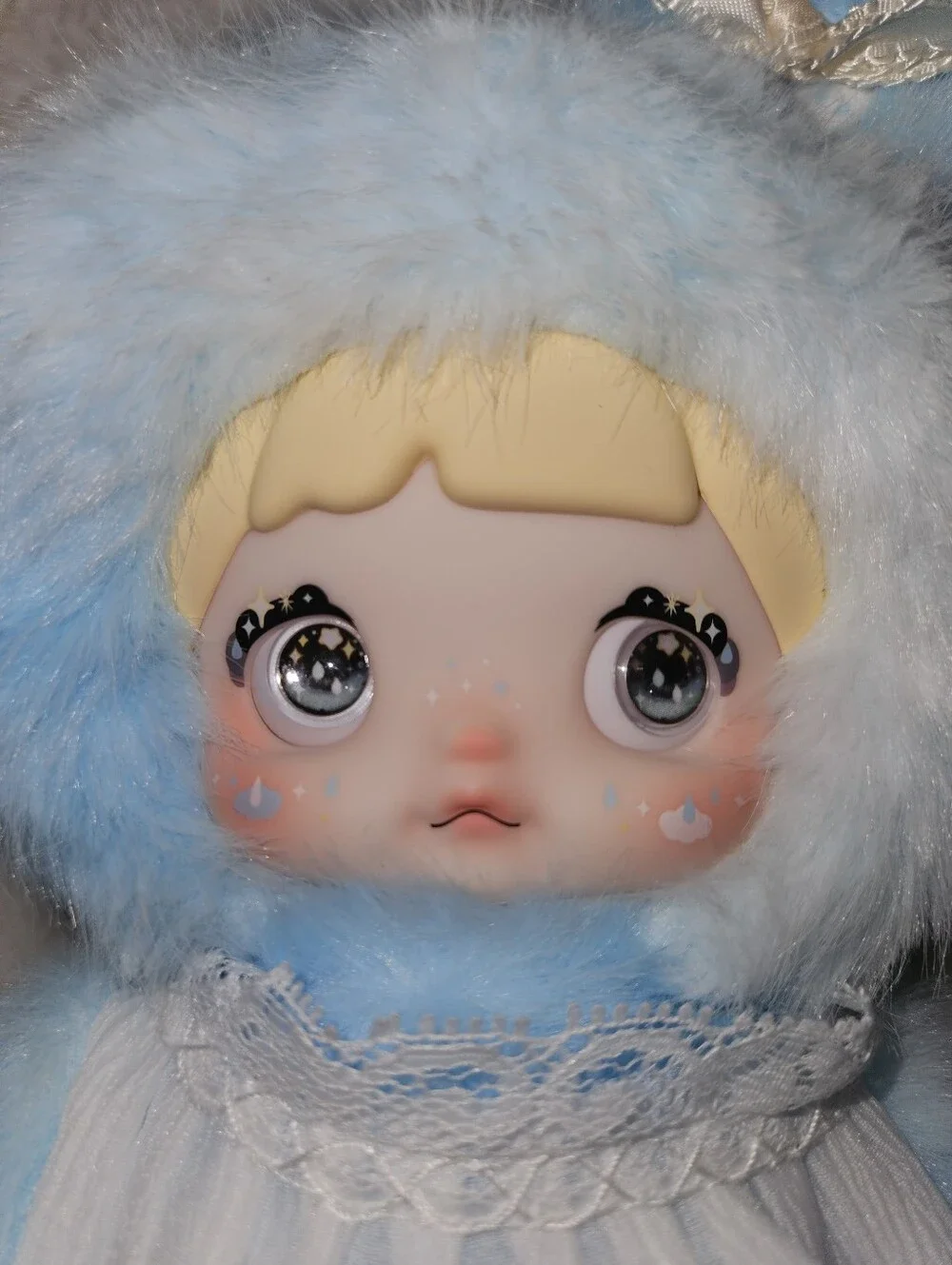 NOMMI Weather Forecast Drizzle Blue Yellow Raincoat 3 Eye Option Soft Plush Doll
